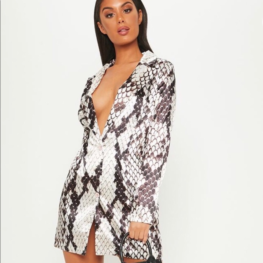 Snakeskin Blazer Dress